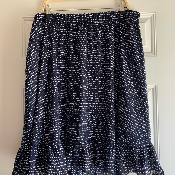 Marybelle Dresses & Skirts - Marybelle (Dia & Co) Navy/White Ruffle Skirt-Sz 3X